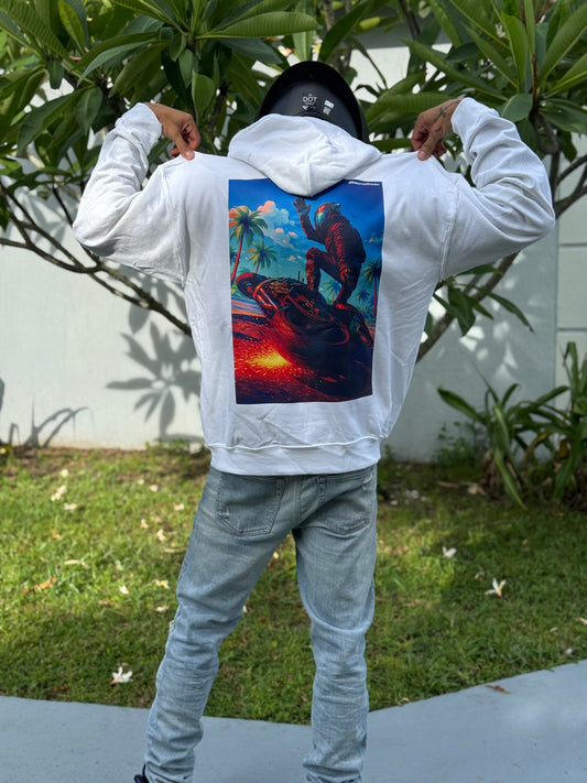 Limited White surfer hoodie