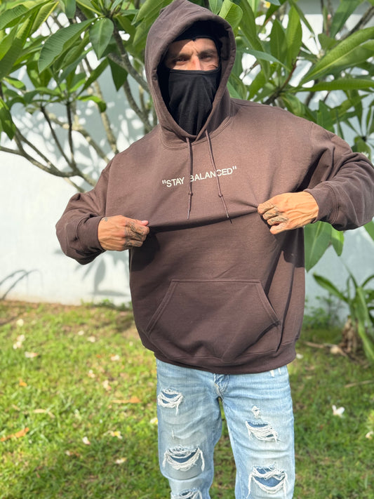 “Stay balanced” Brown w/ cream