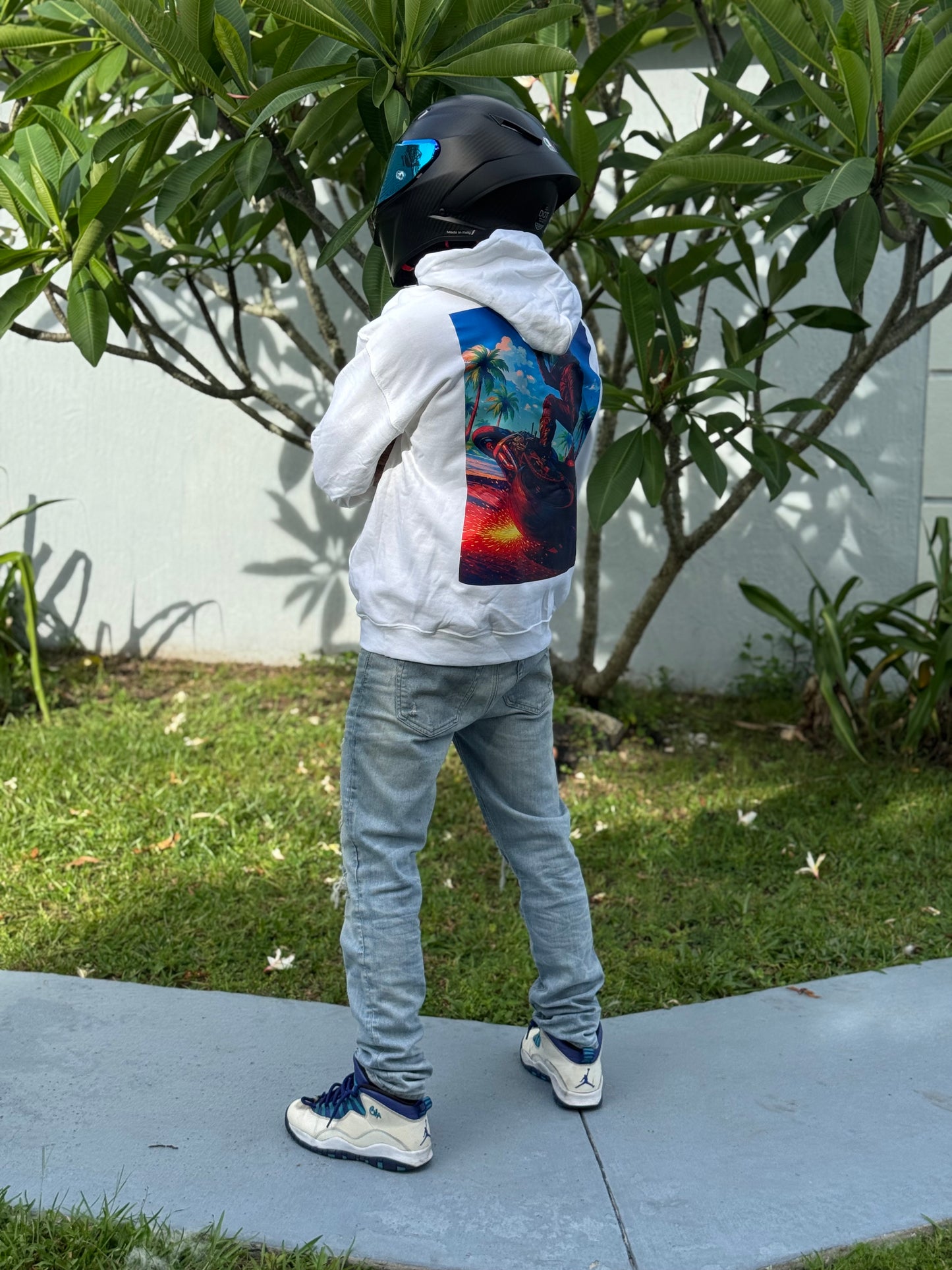 Limited White surfer hoodie