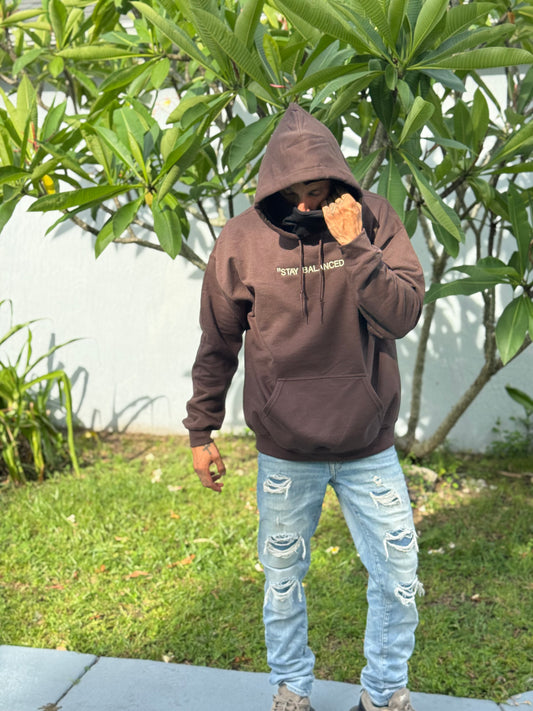 “Stay balanced” Brown w/ cream